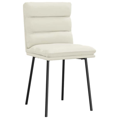 Cadeiras de jantar 2 pcs veludo cor creme