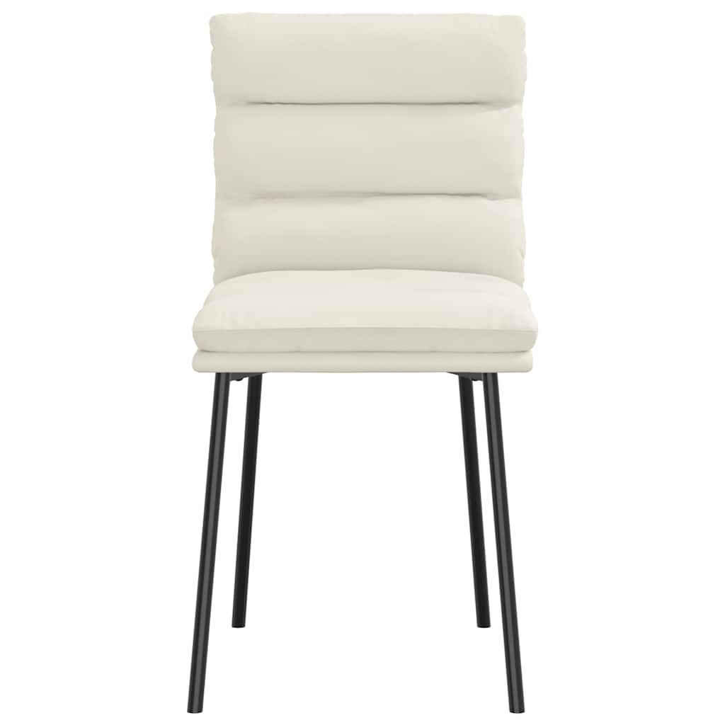 Cadeiras de jantar 2 pcs veludo cor creme