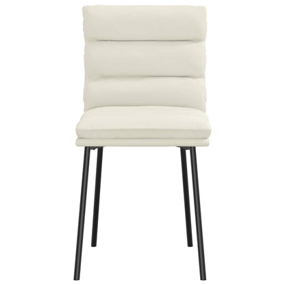 Cadeiras de jantar 2 pcs veludo cor creme