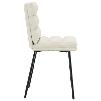 Cadeiras de jantar 2 pcs veludo cor creme