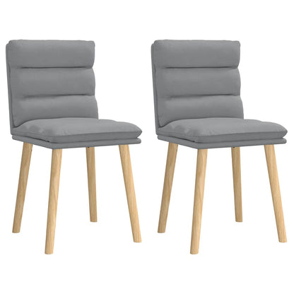Cadeiras de jantar 2 pcs tecido cinzento-claro