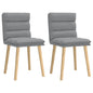 Cadeiras de jantar 2 pcs tecido cinzento-claro
