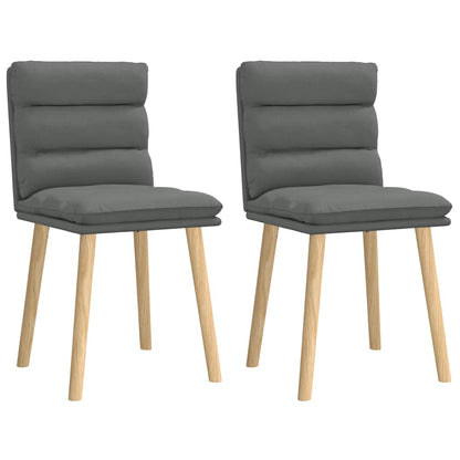 Cadeiras de jantar 2 pcs tecido cinzento-escuro
