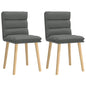 Cadeiras de jantar 2 pcs tecido cinzento-escuro