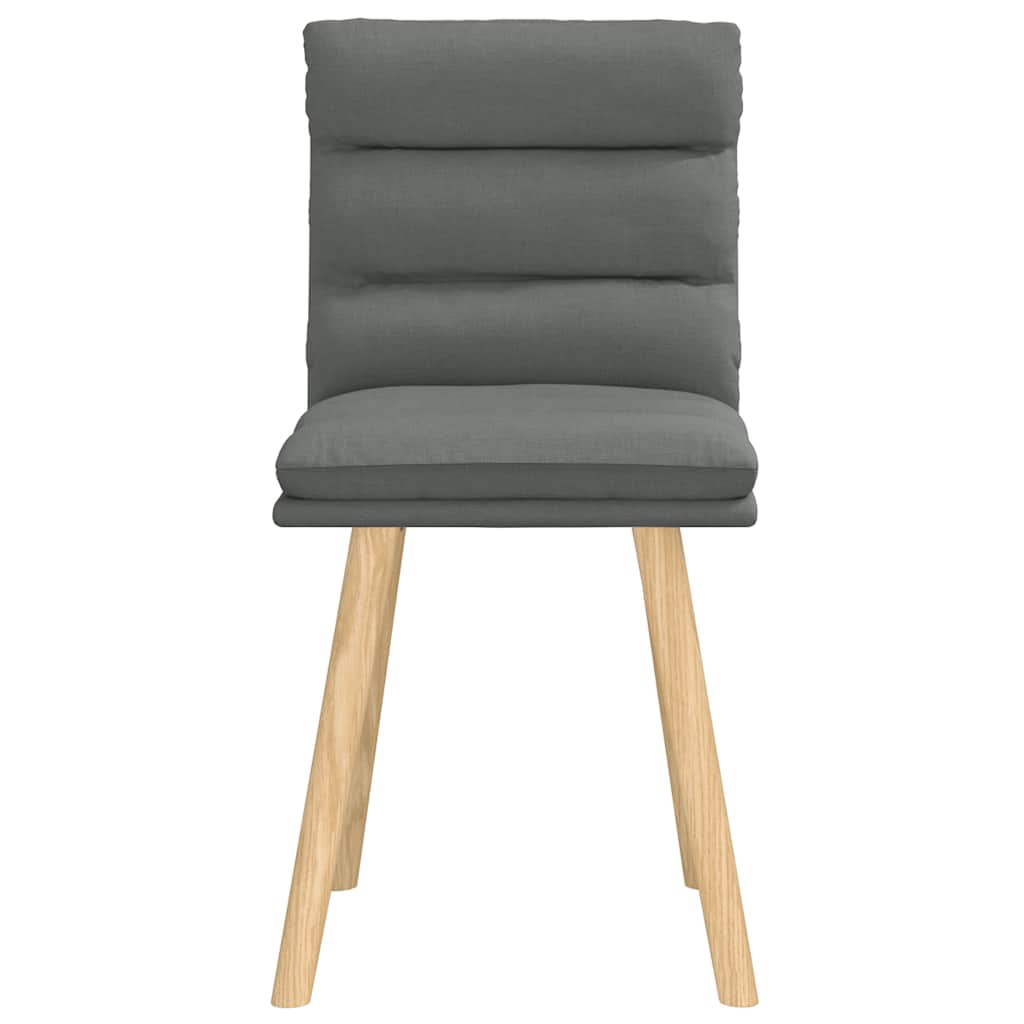 Cadeiras de jantar 2 pcs tecido cinzento-escuro