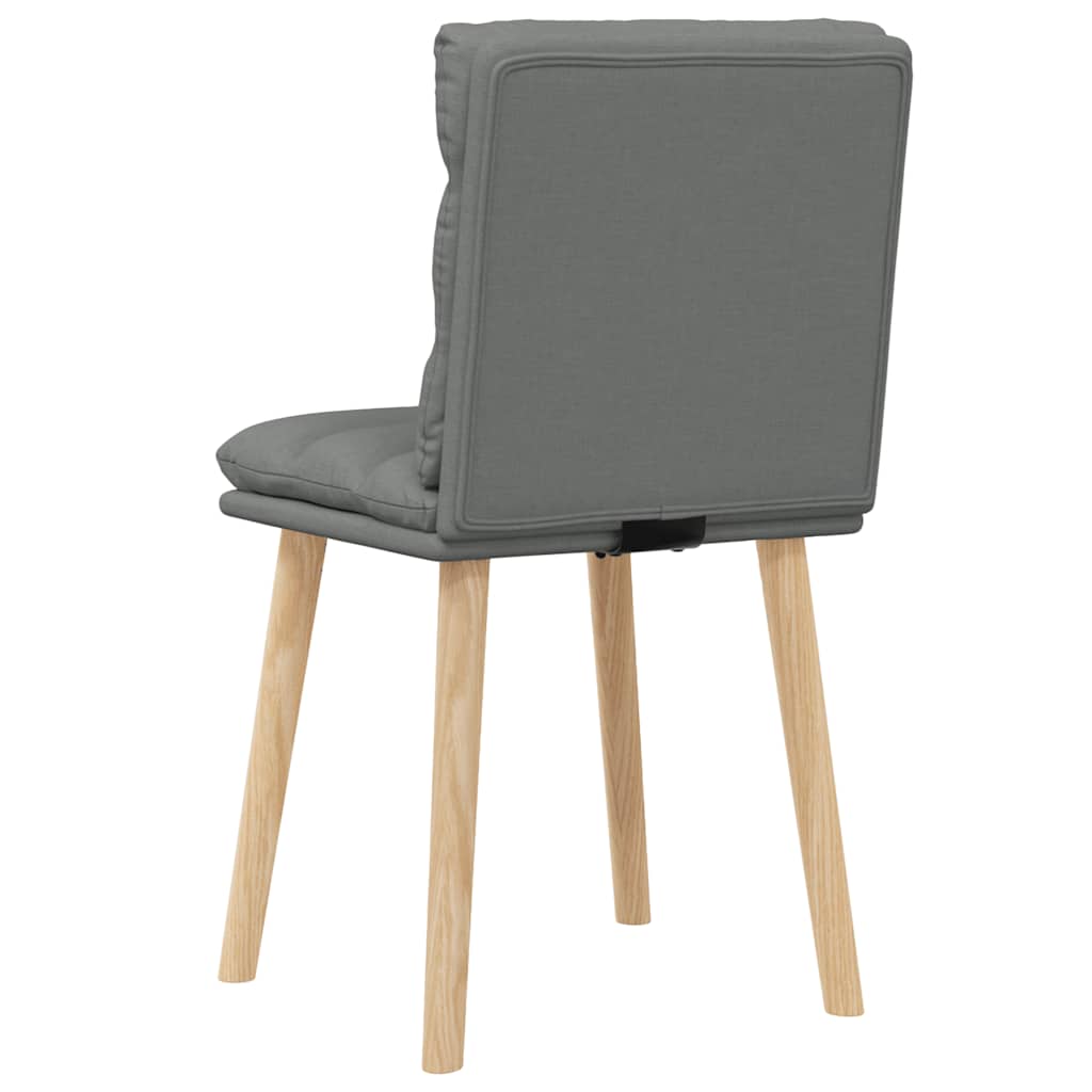 Cadeiras de jantar 2 pcs tecido cinzento-escuro
