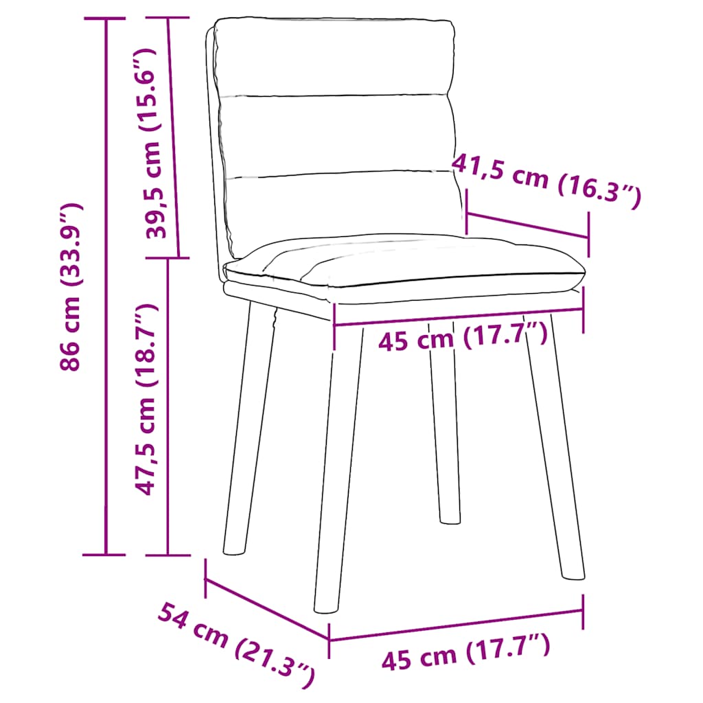 Cadeiras de jantar 2 pcs tecido cinzento-escuro