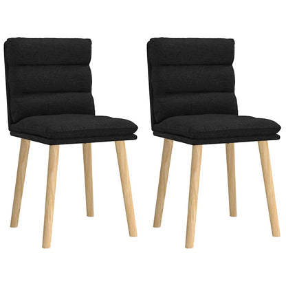 Cadeiras de jantar 2 pcs tecido preto