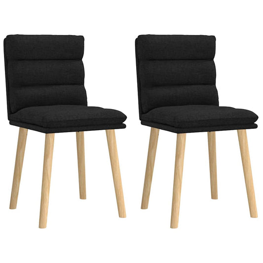 Cadeiras de jantar 2 pcs tecido preto