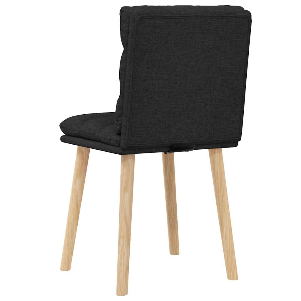 Cadeiras de jantar 2 pcs tecido preto