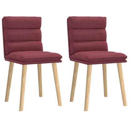 Cadeiras de jantar 2 pcs tecido vermelho tinto