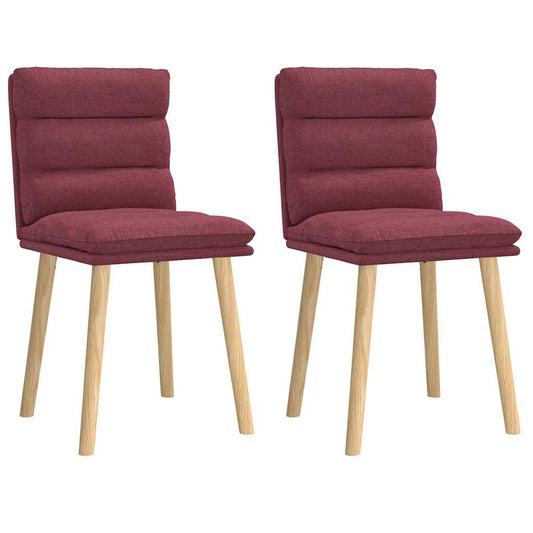 Cadeiras de jantar 2 pcs tecido vermelho tinto