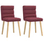 Cadeiras de jantar 2 pcs tecido vermelho tinto