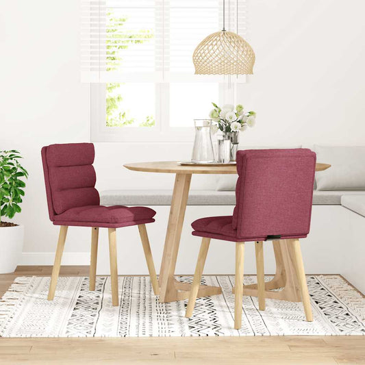 Cadeiras de jantar 2 pcs tecido vermelho tinto