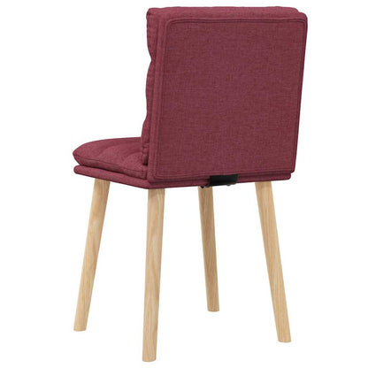 Cadeiras de jantar 2 pcs tecido vermelho tinto