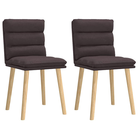 Cadeiras de jantar 2 pcs tecido castanho-escuro