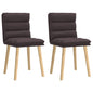 Cadeiras de jantar 2 pcs tecido castanho-escuro