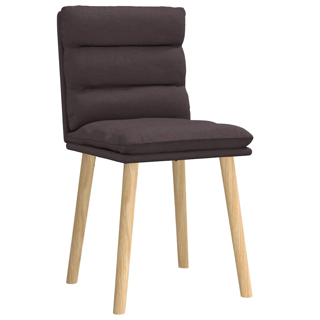 Cadeiras de jantar 2 pcs tecido castanho-escuro