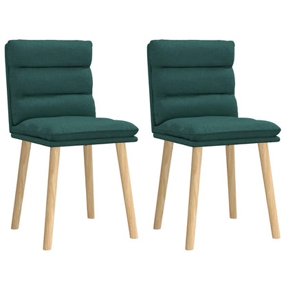 Cadeiras de jantar 2 pcs tecido verde-escuro