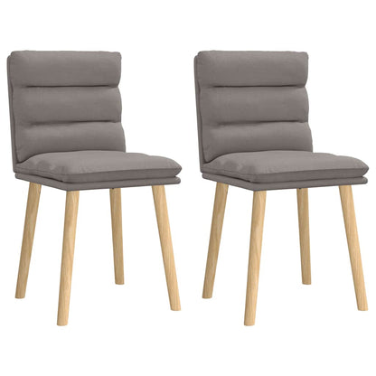 Cadeiras de jantar 2 pcs tecido cinzento-acastanhado