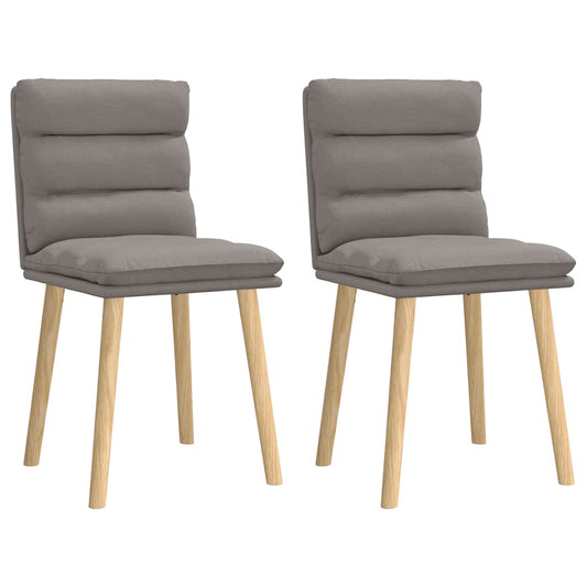 Cadeiras de jantar 2 pcs tecido cinzento-acastanhado