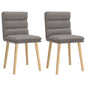 Cadeiras de jantar 2 pcs tecido cinzento-acastanhado