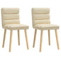 Cadeiras de jantar 2 pcs tecido cor creme
