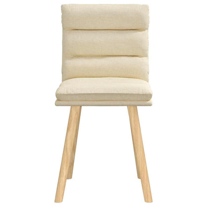 Cadeiras de jantar 2 pcs tecido cor creme