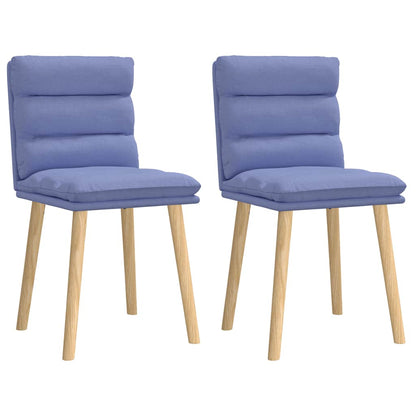 Cadeiras de jantar 2 pcs Jeans Tecido Azul