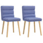 Cadeiras de jantar 2 pcs Jeans Tecido Azul