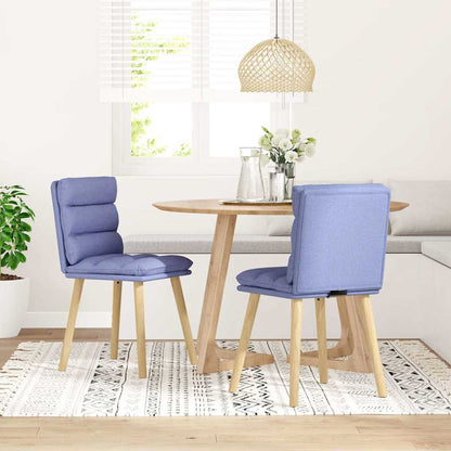 Cadeiras de jantar 2 pcs Jeans Tecido Azul