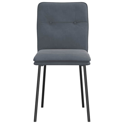 Cadeiras de jantar 2 pcs veludo cinzento-escuro