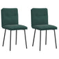Cadeiras de jantar 2 pcs veludo verde-escuro