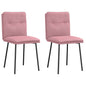 Cadeiras de jantar 2 pcs veludo rosa