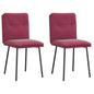 Cadeiras de jantar 2 pcs veludo vermelho tinto