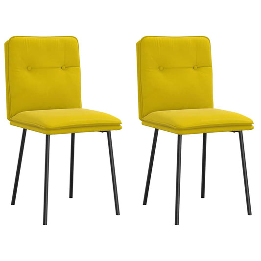 Cadeiras de jantar 2 pcs veludo amarelo