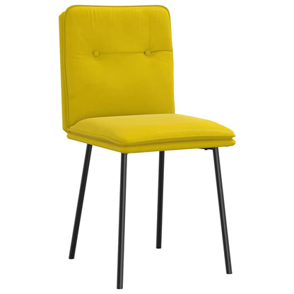 Cadeiras de jantar 2 pcs veludo amarelo