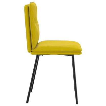 Cadeiras de jantar 2 pcs veludo amarelo