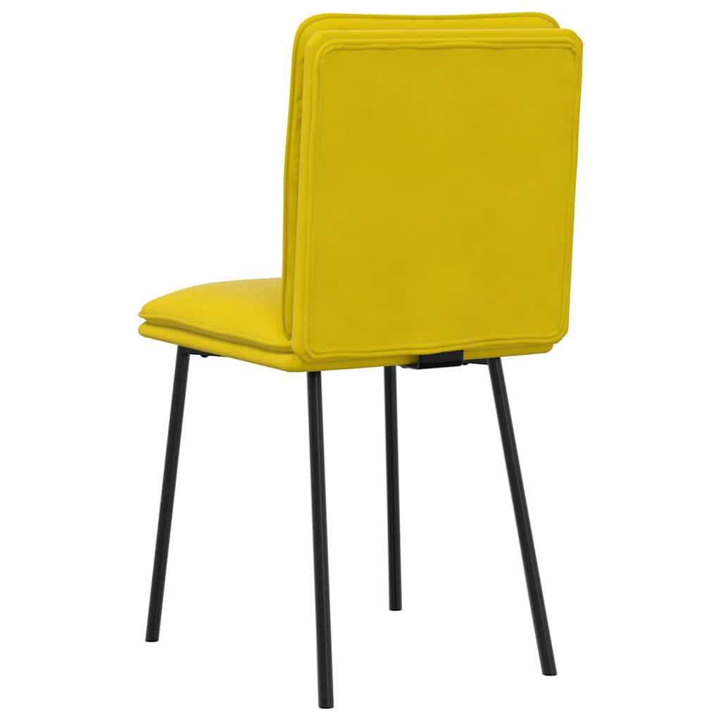 Cadeiras de jantar 2 pcs veludo amarelo