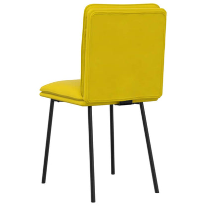 Cadeiras de jantar 2 pcs veludo amarelo