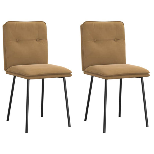 Cadeiras de jantar 2 pcs veludo castanho