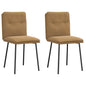 Cadeiras de jantar 2 pcs veludo castanho