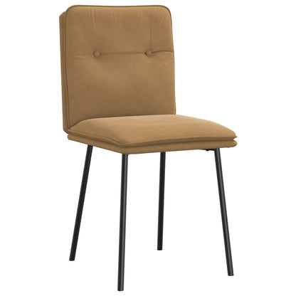 Cadeiras de jantar 2 pcs veludo castanho
