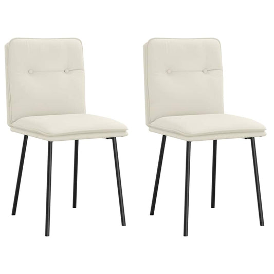 Cadeiras de jantar 2 pcs veludo cor creme