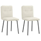 Cadeiras de jantar 2 pcs veludo cor creme