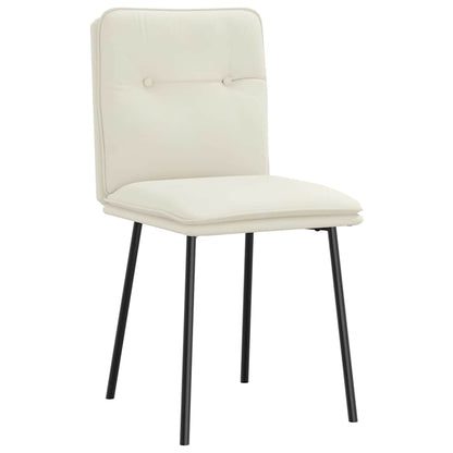 Cadeiras de jantar 2 pcs veludo cor creme