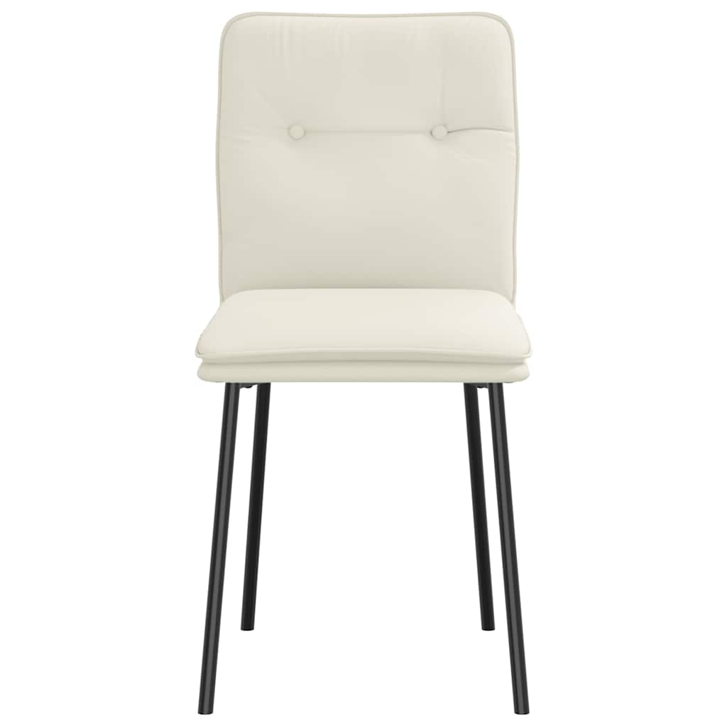 Cadeiras de jantar 2 pcs veludo cor creme