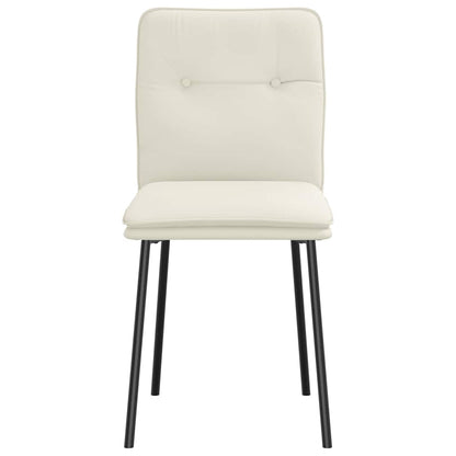 Cadeiras de jantar 2 pcs veludo cor creme