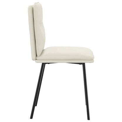 Cadeiras de jantar 2 pcs veludo cor creme