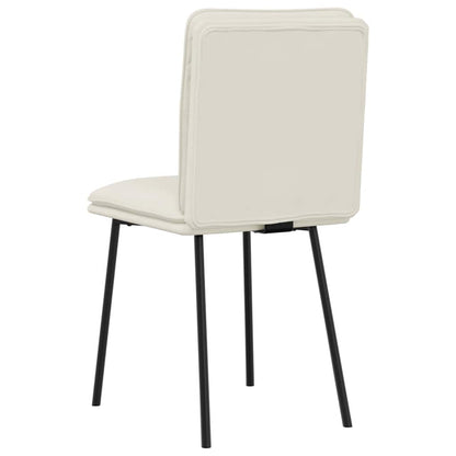 Cadeiras de jantar 2 pcs veludo cor creme